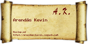 Arendás Kevin névjegykártya