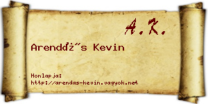 Arendás Kevin névjegykártya